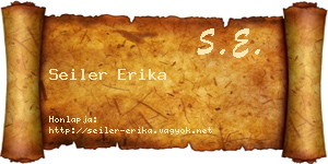 Seiler Erika névjegykártya